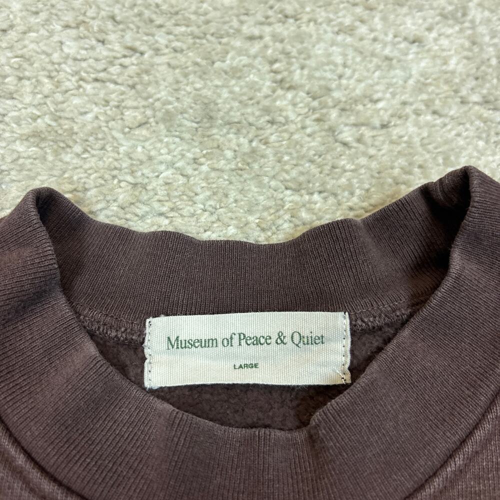 Museum Of Peace & Quiet Mopq Cream Top Sweatshirt Men's L Maru Coffee View 4
